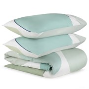 Комплект постельного белья двуспальный из сатина мятного цвета с авторским принтом из коллекции Freak Fruit