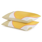 Набор из двух наволочек из сатина  горчичного цвета с авторским принтом из коллекции Freak Fruit, 50х70 см