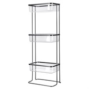 Полка напольная трехъярусная Siv, черная