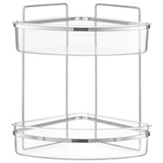 Полка для душа настенная двухъярусная угловая Siv, хром