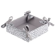 Корзинка для хлеба серого цвета с принтом Спелая Смородина из коллекции Scandinavian touch, 30х30 см