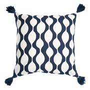 Чехол для подушки Traffic с кисточками серо-синего цвета из коллекции Cuts&Pieces, 45х45 см