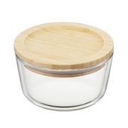 Контейнер стеклянный с бамбуковой крышкой, 240 мл