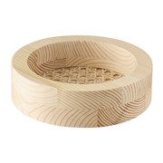 Поднос из дерева и ротанга круглый Woodnes, D15 см, светлое дерево