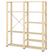 Стеллаж ХЕЙНЕ IKEA 2 секции (6 стоек;12 полок)