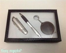 Набор подарочный в офис, 20х13х3 см, ручка, нож, брелок