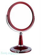 Зеркало настольное двухстороннее "Red", круглое, 18 см, с кристаллами