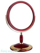 Зеркало настольное круглое "Red&Gold", двухстороннее, 18 см, с кристаллами