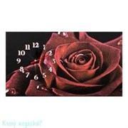 Канвас с часами "Роза", 30x53 см
