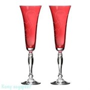 Набор бокалов для шампанского "Виктория Love" 2 шт, 180 мл, h=25 см, крайола