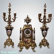 Набор для камина: часы, 23x42 см и два подсвечника, h=50 см