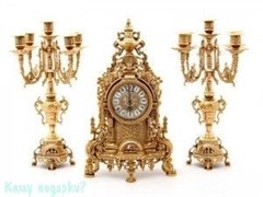 Комплект: каминные часы и 2 подсвечника, h=41 см