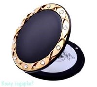 Зеркало с кристаллами "Black&Gold", компактное