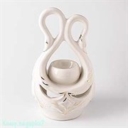 Аромалампа "Два лебедя", керамика, белый