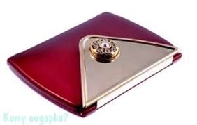 Зеркало компактное "Red&Gold", 3-кратное увеличение, с кристаллами