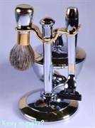 Набор для бритья "Chrome&Gold (Gillette Mach-3)", 3 предмета