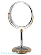 Зеркало настольное круглое "Chrome&Gold", двухстороннее, 18 см