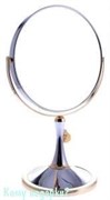 Зеркало настольное "Chrome&Gold", двухстороннее, 18 см.