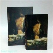 Набор из двух шкатулок-фолиантов "Лев Толстой", 27x18x7 см