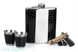 Подарочный набор "СССР": фляжка, 2 стопки, фонарик, воронка