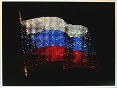 Картина Сваровски (Swarovski) "Флаг РФ" 40х30 см