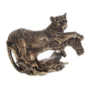 Фигурка декоративная Леопард цвет: бронза L22W12H18см