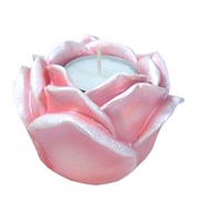 Подсвечник Роза цвет: розовый L9W9H7 см