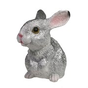 Фигура декоративная Зайка цвет: серебро L8W13H13.5см