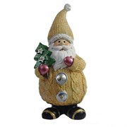 Фигура декоративная Дед Мороз с елочкой цвет: бежевый L7W6H16.5см