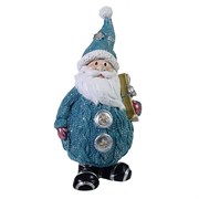 Фигура декоративная Дед Мороз с подарком цвет: голубой L7W6H16.5см