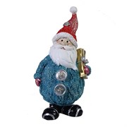 Фигура декоративная Дед Мороз с подарком цвет: голубой с красным колпаком L7W6H16.5см