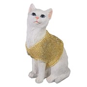 Фигура декоративная Кот в свитере цвет: золото L9W12H19см