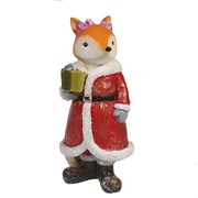 Фигура декоративная Лиса в красной шубе L8W6.5H14.5см