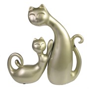 Композиция Кошек: малая L16.5W7H16см и большая L17W9H26.5см цвет: серебристо-бежевый
