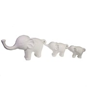 Набор из 3-х декоративных фигурок Семья слонов цвет: белый L57W15H8.5см