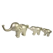 Набор из 3-х декоративных фигурок Семья слонов цвет: серебристо-бежевый L57W15H8.5см