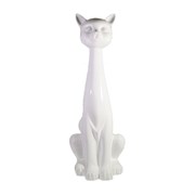 Фигура декоративная Кошка белая глянец L19W19H53см
