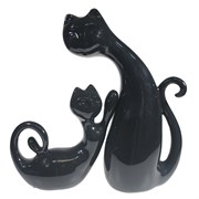 Композиция Кошек: малая L16.5W7H16см и Большая L17W9H26.5см цвет: черный