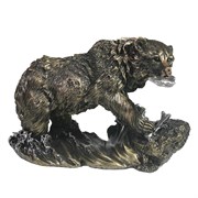 Фигурка декоративная Медведь цвет: бронза L26W11H16см
