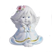 Фигура декоративная Малышка-ангел с цветами в волосах L7W8H9см