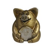 Фигура декоративная Свинка рубль бережет золотая L4.5W5H5см