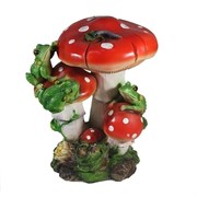 Фигура декоративная Гриб с лягушками L22W16H29см