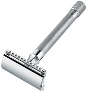 Станок Т- образный для бритья хромированный, с удлиненной ручкой, лезвие в комплекте (1 шт) Меркур (Merkur) 9