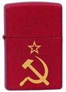 Широкая зажигалка Zippo 233 Серп и Молот