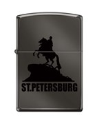 Широкая зажигалка Zippo Медный всадник 150 St Petersburg