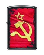 Широкая зажигалка Zippo SOVIET FLAG SICKLE 218