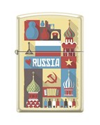 Широкая зажигалка Zippo RUSSIAN POSTCARD 216