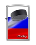 Широкая зажигалка Zippo RUSSIAN HOCKEY PUCK 200