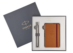 Набор: Перьевая ручка Sonnet Stainless Steel + блокнот Паркер (Parker) 2018973