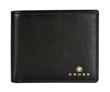 Кошелёк Кросс (Cross) Concordia Black, кожа наппа, гладкая, чёрный, 11 х 9 х 1,5 см